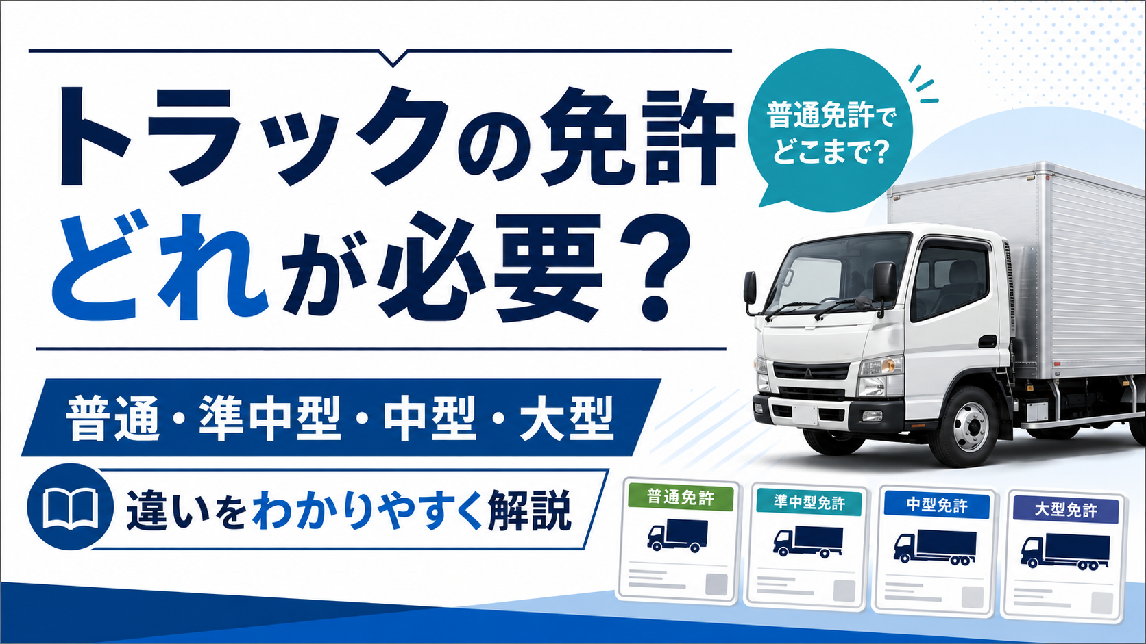 トラック運転に必要な免許を確認するイメージ