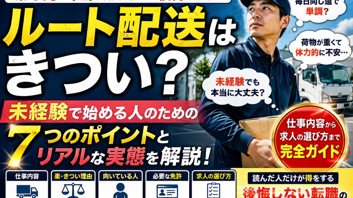 ルート配送の仕事を検討するイメージ